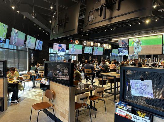 Inside dining area with all the TV's!!!