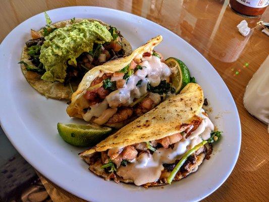 Spicy Shrimp Tacos - Sauteed Shrimp, Chile de Arbol, Garlic