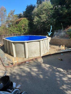 Front view of pool when you come out