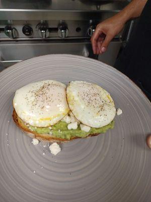 Avocado toast. Omelette