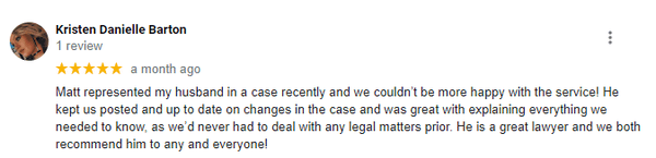 Another satisfied client of Ooten Law Firm!