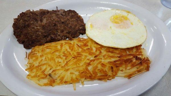 Hamburger steak breakfast