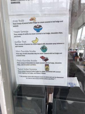 Sundae menu part 2 from April 2021