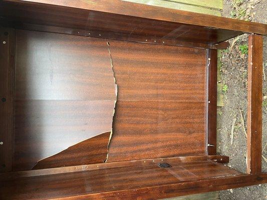 Obliterated bookshelf