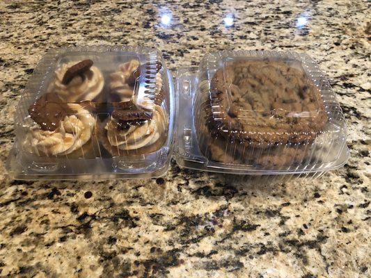 Cookie butter cupcakes, chocolate chip pecan cookies