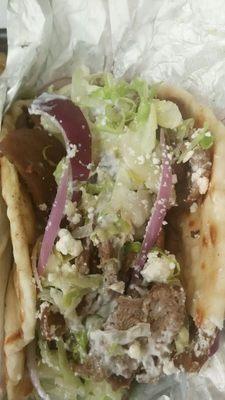 Lamb gyro up close