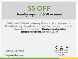 $5 Off with purchase at Kay Jewelers