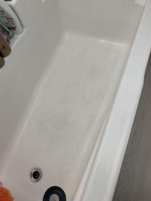 My bathtub they DESTROYED. How did they do this?!?! It's scratched everywhere! And black!!!