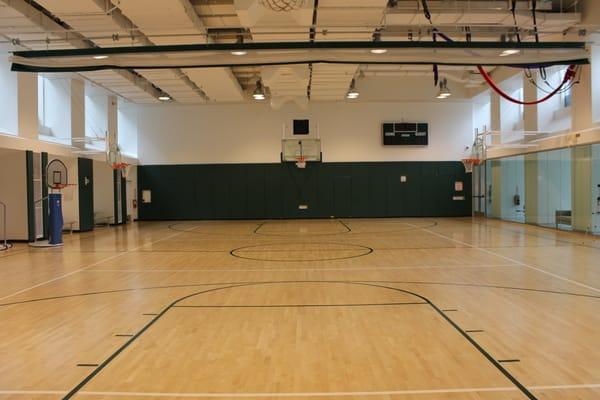 Hardwood-floor gymnasium