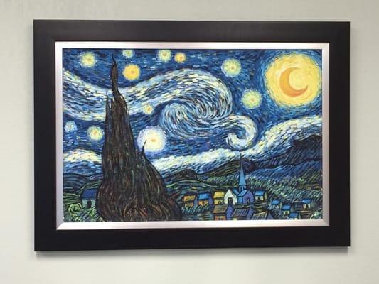 One of my favorite paintings - a Starry Night by Vincent Van Gogh, perfect in a dentist office in Homestead, FL!