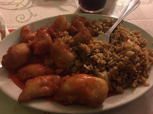 Sweet and sour chicken.  Top 3 worst of all time