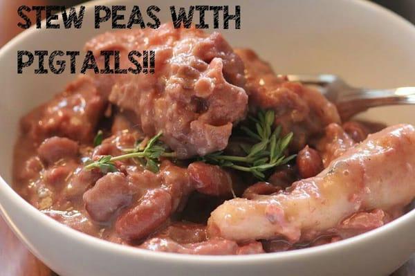 Stew Peas with Pigtails today's special. Soooo good!!