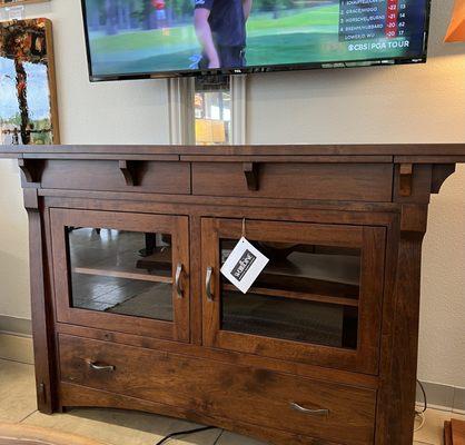 One of our most popular entertainment units. The MaRyan 60". Available many different sizes, colors and wood species.