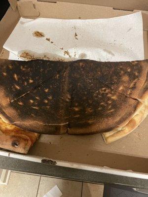 Burnt pizza