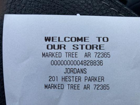 cash register receipt