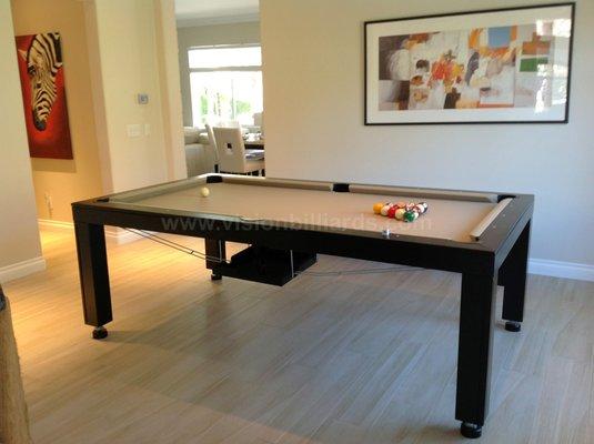 Billiard dinning table Vision fusion billiard table black finish