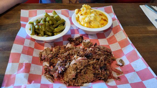 Shredded brisket with 2 sides