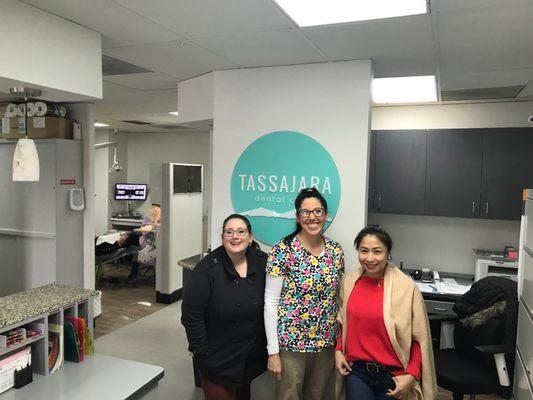 The smiling faces of Jen, Debra, and Daisy (part of Dr. Wong's wonderful staff)!