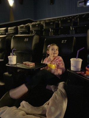 Maddie having fun at the movies with grandma