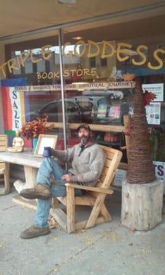 Our sidewalk is a great place to hang out and read