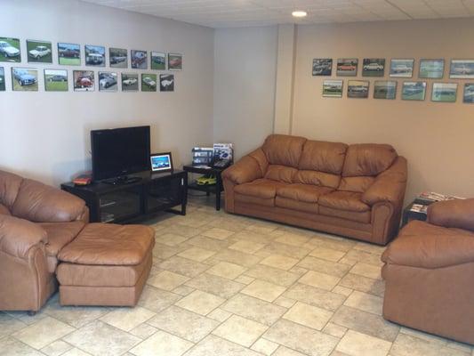 Our waiting area offers complimentary Wifi, cable, coffee bar, and other refreshments.