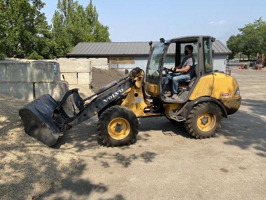 Getting a half cubic yard of gravel. $19.99.