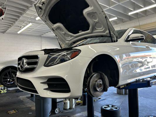 Front Brake Service on Mercedes-Benz