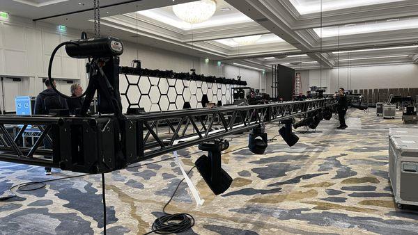 Setting up for a large team building event in San Diego!