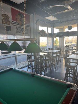 Dining area and pool table