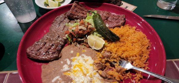 Carne asada dinner