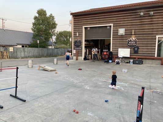 Outside-yard games, chalk, and entertainment