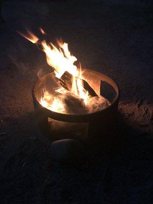 Fire pit at our tent site!