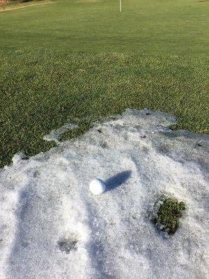 Winter rules state you can drop the ball in the hole