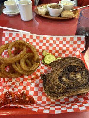 Fish fry, patty melt and onion rings