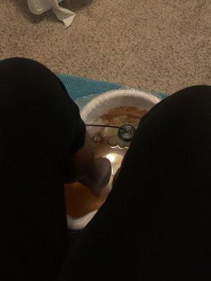 The foot detox machine and water