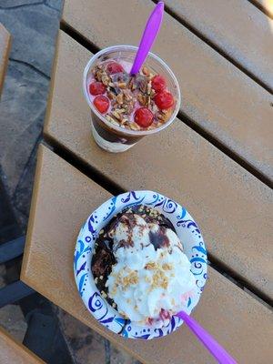 Brownie Bottom Sunday and Twisted Turtle Sundae