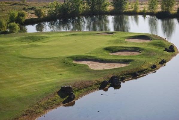 Hole # 12- "Cliff" is a great par three with seven different teeing areas cut into the side of the cliff.