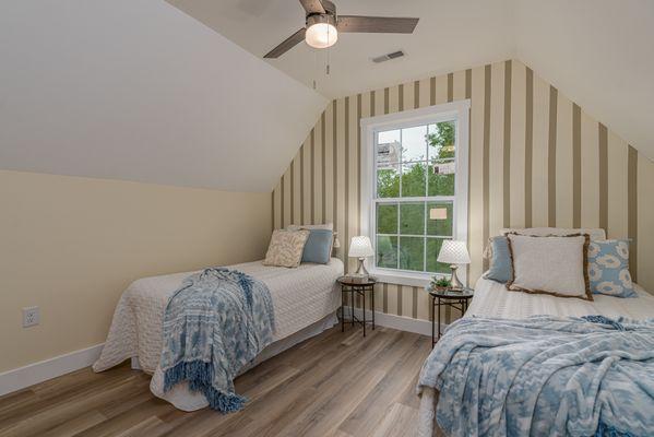 Bedroom in one of our custom homes.