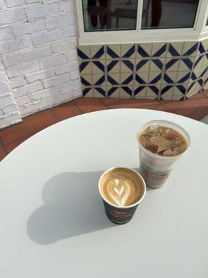 Hot habibi flat white & iced habibi latte