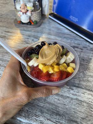 Acai bowl. The tiniest thing. Don't waste your money. Mushy fruit. Runny acai.