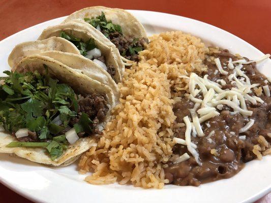 Steak taco dinner $5.55 after 3pm