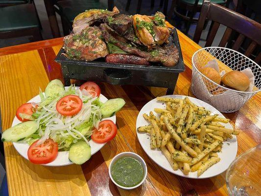 Parrillada, a combination of meats and sides for everyone