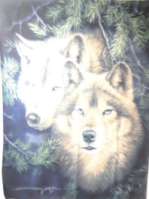 Wolves fleece throw blanket