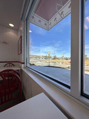 Outside view, from my table.  Beautiful day in Castle Rock!