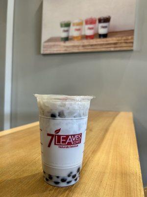 Taro Milk Tea with boba ($5.65)