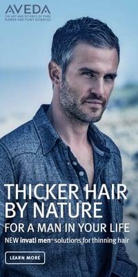 Now exclusively at Roosters, Aveda for Men's Invati Hair Thickening system