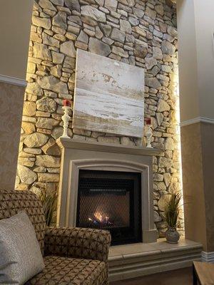 Cozy warm fireplace