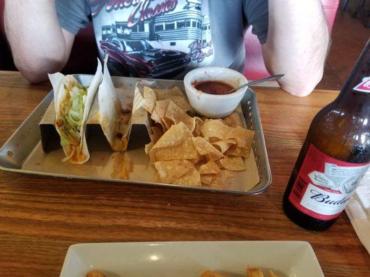 Server was nice, my burger dry. lettuce inside salad & burger was brown, salt shakers were clogged, of damped salt.