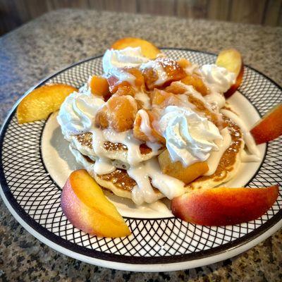 Fresh peach pancakes