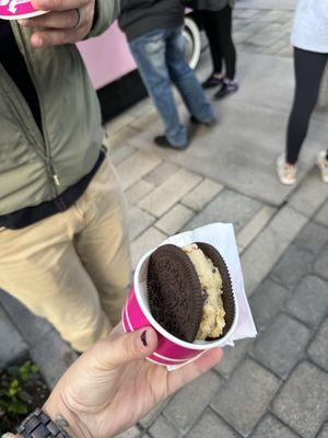 Oreo Cookie Dough Sandwich